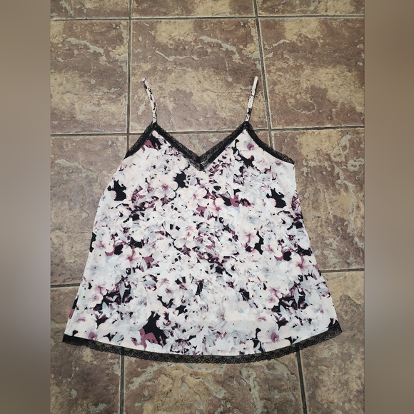 Like New Floral and Lace Spaghetti Strap Blouse Size Small - Picture 1 of 6